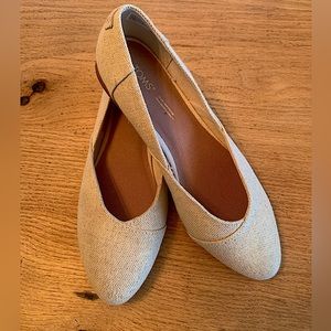 Tom’s Women’s Shoe Size 9.5 Flat Ballet Cream Gold Speckled Like New